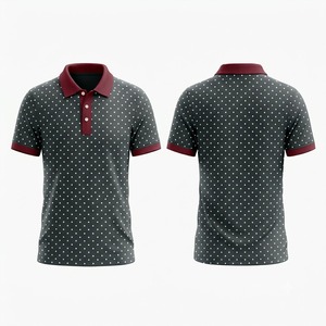เสื้อโปโลชายสีเขียวลายจุด แขนสั้น ผ้าฝ้าย ระบายอากาศดี ผ้าอ๊อกซ์ฟอร์ด มีกระเป๋า ทรงปกติ - Product Image 6