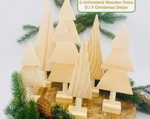 Décoration de Noël en bois moderne, écologique et faite à la main, taille personnalisable, cadeau de déménagement pour la décoration des fêtes - Product Image 3