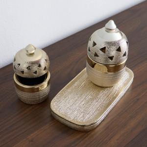 Luxury Metal <b>Bakhoor</b> Burner Set with Tray Arabic Incense Burner Ramadan Eid Home Decor <b>Oud</b> Burner Holder Arabic home decor - Product Image 3