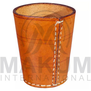 MAKUM INTERNATIONAL Best Selling Custom Handmade Luxury Square Leather <b>Dice</b> Cup Custom Logo Durable High Quality for Party - Product Image 4