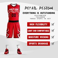 Seragam Basket Sublimasi Kustom untuk Pertandingan Profesional, Desain Kain Elastis yang Nyaman, Set Jersey & Celana Pendek Basket
