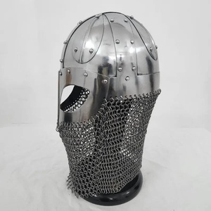Casco Vikingo de Acero Personalizado al por Mayor de Fábrica, Casco Plateado Moderno OEM para Espectáculos y Reenactaciones de Batalla - Product Image 6