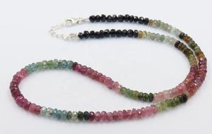 Collar de Cuentas de Turmalina Minimalista Hecho a Mano de 4 mm y 15 Pulgadas, Excelente Collar de Cuentas Redondas Facetadas - Product Image 4