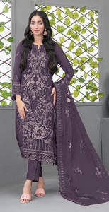 ชุดสัลวาร์ คามีซ ฟ็อกซ์ จอร์เจตต์ แบบเย็บกึ่งสำเร็จ พร้อมงานปักเลื่อม สำหรับคอลเลคชั่นชุดชาติพันธุ์อินเดียและปากีสถานสำหรับผู้หญิง - Product Image 3