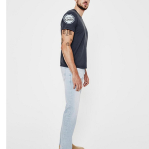 Camiseta de Manga Corta con Cuello Redondo para Hombre, 100% Algodón/Mezcla de Algodón y Bambú, Corte Regular, Ecológica, Transpirable, Anti-UV, de Secado Rápido - Product Image 1