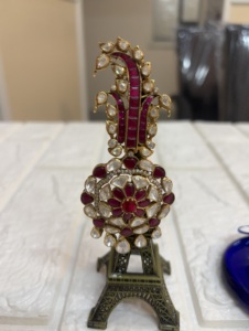 Kalangi Brooch Red Doublet White Polki Stone Silver 925 <b>Gold</b> Plated Jewelry for Men Engagement Wedding Gift Groom Party Wear - Product Image 6