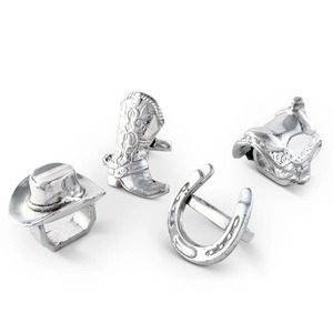 Decorative Western Metal Napkin Rings Set Cowboy Boot <b>Hat</b> <b>Wedding</b> Party Decor Classic Vintage Style Silver Iron Durable - Product Image 4
