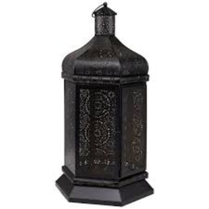 Home Decorative Black Iron Moroccan Style Hanging Candle <b>Lantern</b> With Cutouts And Glass Panel For <b>Indoor</b> Outdoor Home Decor Gift - Product Image 4