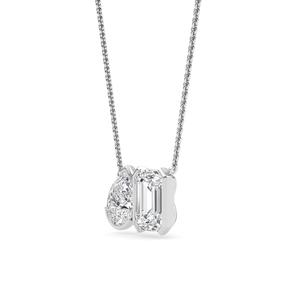Magnifique pendentif en diamant de laboratoire taille émeraude 4.00 CTW en or rose 18 carats, bijoux raffinés, cadeau d'anniversaire ou de mariage - Product Image 2