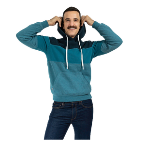 เสื้อฮู้ดผ้าฟลีซลายทางสไตล์สตรีทแวร์สำหรับผู้ชาย - Product Image 1