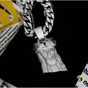 Pendentif Couronne Iced Out en Moissanite et Diamant, Argent Sterling 925, Pierres Colorées, Breloque Collier Hip Hop Personnalisé - Product Image 4