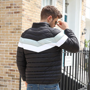 Chaqueta acolchada larga de nailon negra para hombre, con logotipo personalizado OEM al por mayor, abrigo de burbujas para invierno, chaqueta para hombre 2025 - Product Image 4