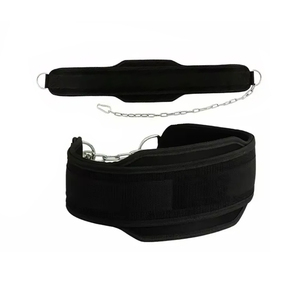 High Quality Nylon Lumbar Support Dip Belt for Weight Lifting with <b>Chain</b> for Squad Gym Strength Training Unisex Belt Hook & Loop - Product Image 1