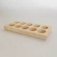 Plateau à œufs en bois, support de rangement pour 12 œufs, organisateur d'œufs en bois naturel, présentoir à œufs pour la cuisine, plateau de service