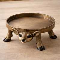Modernes Rundes Holz-Serviertablett mit Beinen Handgefertigtes Dekoratives Kaffeetisch-Tablett für Heim und Küche
