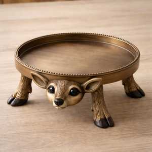 Modern Wooden Round Serving Tray with Legs Handcrafted Decorative <b>Coffee</b> <b>Table</b> Tray Shape Home Kitchen Decor Tray - Product Image 3