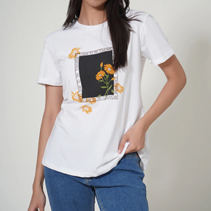 สินค้ามาใหม่ 2026 เสื้อยืด BestT สำหรับผู้หญิง แขนสั้น ขายส่ง รับสกรีนโลโก้ ผ้าฝ้าย 100% เสื้อยืดผู้หญิงแบบเรียบ - Product Image 5