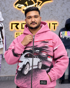 Sudadera con capucha unisex personalizada con cremallera completa y estampado, de forro polar grueso, estilo urbano, con logotipo personalizado, OEM, al por mayor, ropa casual - Product Image 2