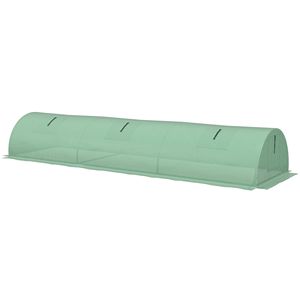 Mini Serra Portatile 3x1x0,6m con 5 Finestre a Rete, Copertura in PE, Telaio in Metallo e Materiale PVC Resistente - Product Image 1