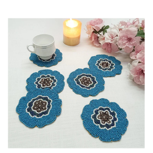 Juego de Posavasos Personalizados con Cuentas Coloridas y Bordado en Punto de Cruz, Hechos a Mano, Decoración para el Hogar, Regalo - Product Image 2