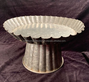 Hotel and Restaurants Dessert Trays Cupcakes <b>Stand</b> Galvanized Metal Serving <b>3</b>-<b>Tier</b> <b>Stand</b> Latest Short Rectangle <b>Cake</b> Trays - Product Image 4