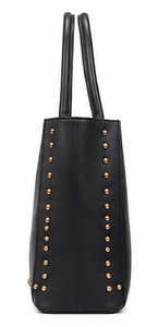 Luxury Studded Leather Tote Bag for Women Large Capacity Designer Shoulder Handbag Fashion Office Shopper Purse - Product Image 4