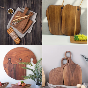 Eco Friendly Acacia Wood Cutting Board Durable Kitchen Chopping <b>Block</b> with Elegant Wood Grain - Product Image 5