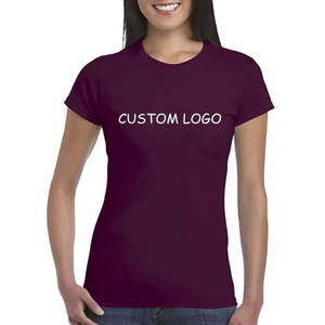 Camiseta de Mujer con Logotipo Personalizado, Nueva Colección, Corte Ajustado Informal, Cuello Redondo, Básica, Talla Grande, Manga Corta, Verano, 100% Algodón - Product Image 4