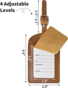 ป้ายติดกระเป๋าเดินทางหนังแท้สุดหรู ป้องกันข้อมูลส่วนตัว ป้ายกระเป๋าเดินทางพร้อมโลโก้สั่งทำ ป้ายติดกระเป๋าเดินทางราคาส่ง LMP-0160 - Product Image 3