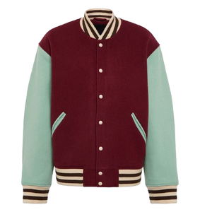 Chaqueta Varsity de Lana al por Mayor con Logotipo Personalizado, Estilo Béisbol de Invierno, Nueva Moda, Botones de Tela de Cuero, Tallas Grandes - Product Image 5