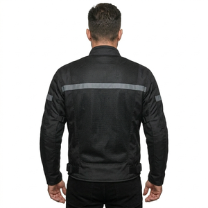 Chaqueta de Motocicleta de Cuero Roja para Aventura con Forro de Malla Impermeable y Resistente al Viento - Product Image 6