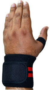 Bandes de maintien élastiques pour poignets de musculation avec boucle pour le pouce, robustes, réglables, antidérapantes, avec fermeture auto-agrippante, unisexe, naturel - Product Image 2