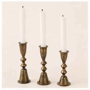 Handcrafted Antique <b>Brass</b> Taper Candle <b>Holders</b> Set Metal <b>Candlestick</b> <b>Holders</b> for Wedding Centerpieces Luxury Dining Table Decor - Product Image 1