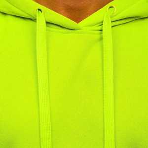 Sweat-shirt à capuche en polaire pour homme Long Mission Industry, vert lime, coupe classique, décontracté, avec poche avant, respirant - Product Image 5