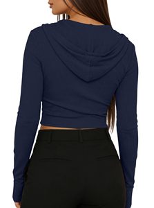 Winter Relaxed Women's Cropped <b>Zip</b> <b>up</b> Hoodie Boxy Silhouette with Drop Shoulders Personalized Designs for Everyday Streetwear - Product Image 2