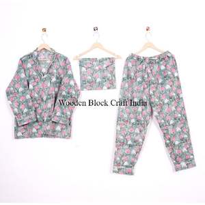 ชุดนอนลำลองลายดอกโบโฮ ผ้าฝ้ายทอ 100% ระบายอากาศได้ดี สวมใส่สบายสำหรับทุกวันและกลางคืน สำหรับผู้หญิง - Product Image 6