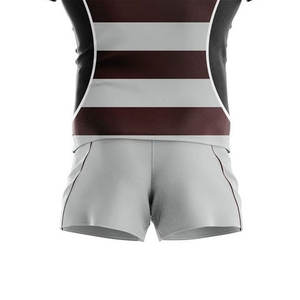 Tenues de rugby unisexes, fabrication OEM, haute qualité, sublimation, logo personnalisé, respirant, séchage rapide, 100% polyester, personnalisable pour équipe. - Product Image 6