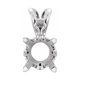 Support de pendentif à griffes rondes plaqué argent 925 pour la fabrication de colliers et la création de bijoux - Product Image 1