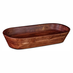 Rustic Solid Wood Dough <b>Bowl</b> Wooden Tabletop <b>Decorative</b> <b>Bowl</b> with Bathroom Counter <b>Keys</b> Organizer Home Decor - Product Image 4