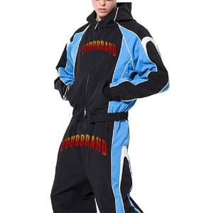 Ensemble de survêtement streetwear d'hiver tendance, respirant, écologique, coupe classique, uni, 100% coton, deux pièces - Product Image 1