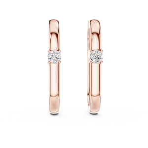 Pendientes de Aro de Moissanita en Tono Oro Rosa, con Engaste de Garra Redondo Solitario, Joyería para Mujer, Regalo para Fiesta - Product Image 1