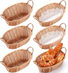 Bandeja Redonda de Ratán Hecha a Mano para Frutas, Cesta de Mimbre Natural para Servir Pan, Plato Decorativo Ecológico para Aperitivos, para la Mesa de Comedor de la Cocina - Product Image 1