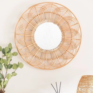 Competitive Price Customizable logo Best Seller Wall <b>Mirrors</b> Environmentally Friendly Rattan Luxury Wall-mounted <b>Mirror</b> - Product Image 3
