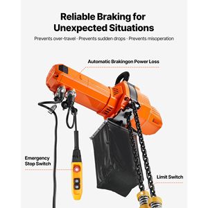"120V Electric Chain <b>Hoist</b> 20 ft Lifting Height 15 ft Wireless Remote Control 2200 Lbs Capacity Moveable Overhead Crane" - Product Image 5