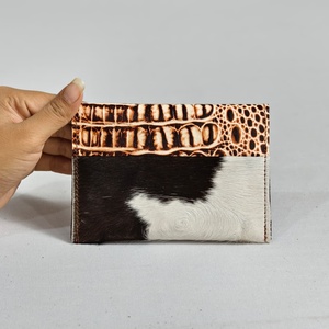 Portefeuille multifonction pour femme, nouvelle mode, en cuir de vache véritable, style western, fait main, vintage, portable, long, accessoire d'été - Product Image 4
