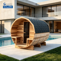 Sauna extérieur innovant en cèdre rouge monobloc avec toit en fibre de verre imperméable, certifié ETL, intelligent, Wi-Fi, bien-être