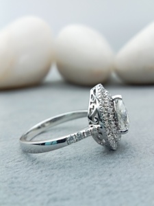 Anillo de Compromiso y Boda D'VINS JEWELS, Diseño de Pera, Corte Brillante, Oro Rosa con Incrustaciones de Diamantes Cultivados en Laboratorio, Color D Blanco, Certificado - Product Image 5