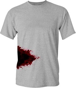 T-shirt I'm Fine Blood Stain pour hommes, manches courtes, décontracté, col rond, imprimé, en jersey de coton, coupe régulière - Product Image 2