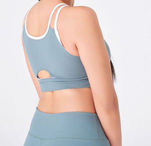 Women's 2-Piece Yoga <b>Set</b> Solid Color Sports Bra Full-Length Leggings Breathable Spandex Nylon Sporty Style All Seasons - Product Image 2