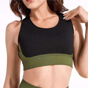 Conjunto de Ropa Deportiva para Mujer, Leggings de Yoga Transpirables y Ligeros, Conjunto de Brasier sin Costuras con Cintura Elástica y Diseño Sólido - Product Image 3